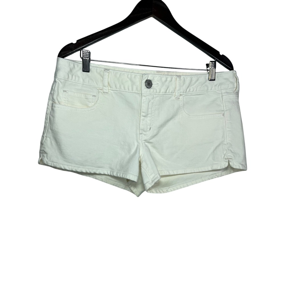 American Eagle Y2K Cream Womens 36" Waist Low Rise Stretch Denim‎ Shorts